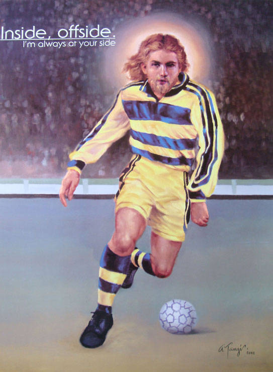 Jesus Christ Playing Soccer