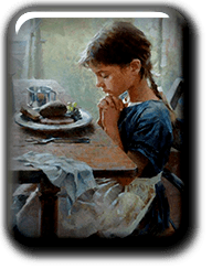 Girl Praying before Meal