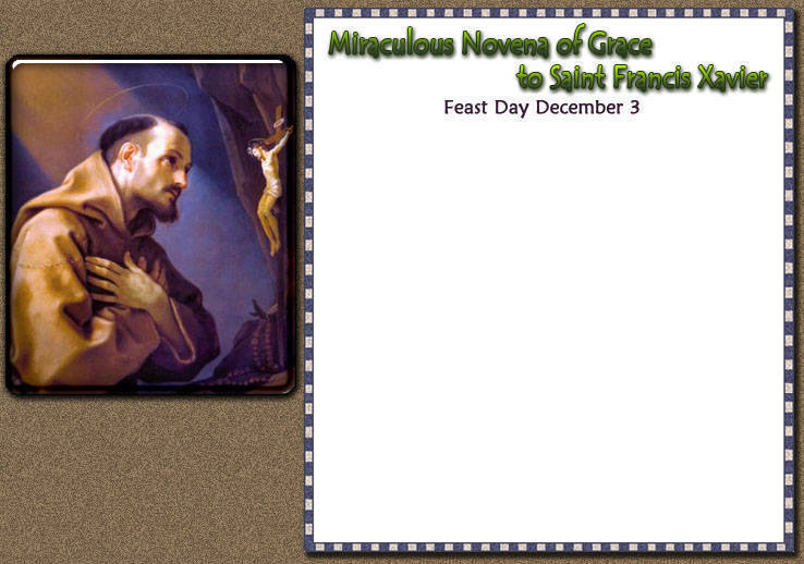 Saint Francis Xavier Miracle Prayer